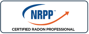 Certified radon professional badge.