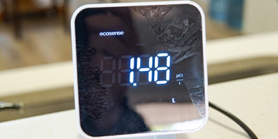 Radon monitoring device in a customer's home in phoenix shows low radon levels.