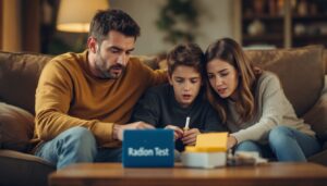 Family researching options to mitigate radon in their home.