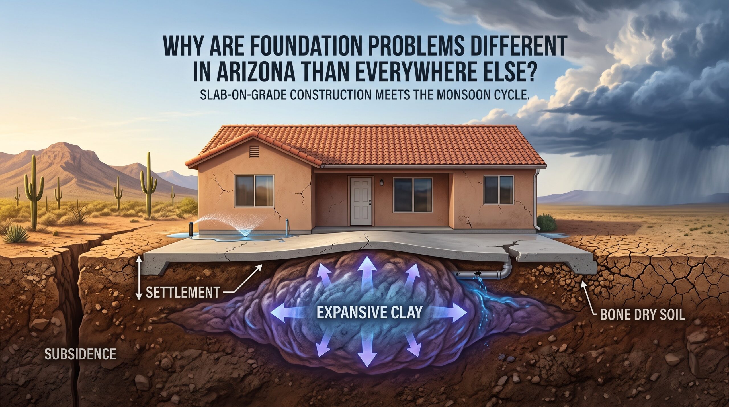 Arizona home with foundation issues.
